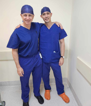 Dr O'Carrigan hosts Dr Gerald Yeo from Brisbane during a Total Ankle Replacement