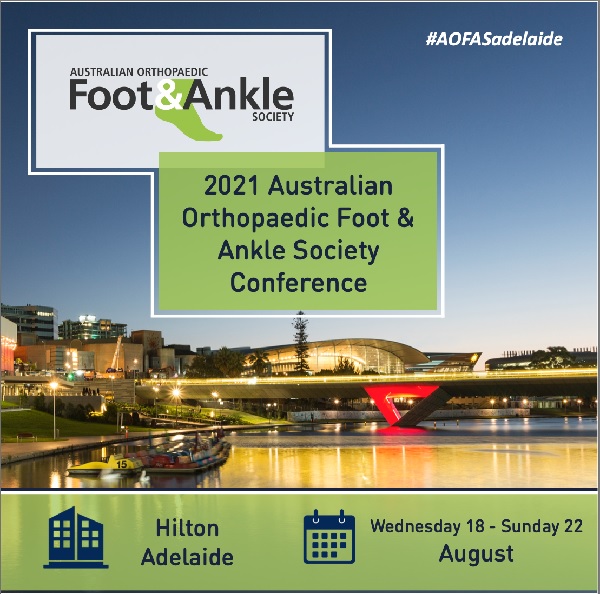Dr O'Carrigan has been invited to give a keynote lecture on Total Ankle Replacement at the AOFAS Meeting in Adelaide in February 2022
